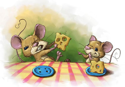 Decorative Image from the If Only Book...Mouse holding a slice of swiss cheese